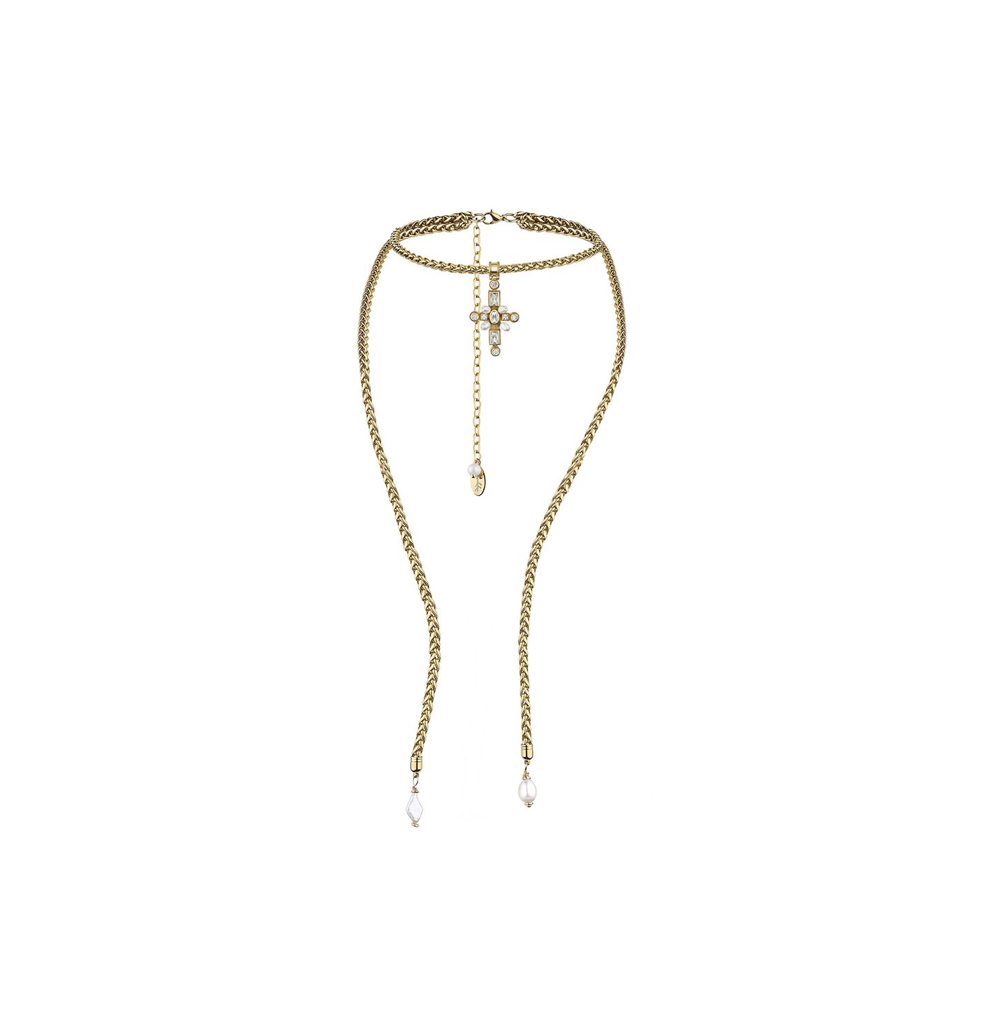 “TAMAR” CROSS NECKLACE WHITE