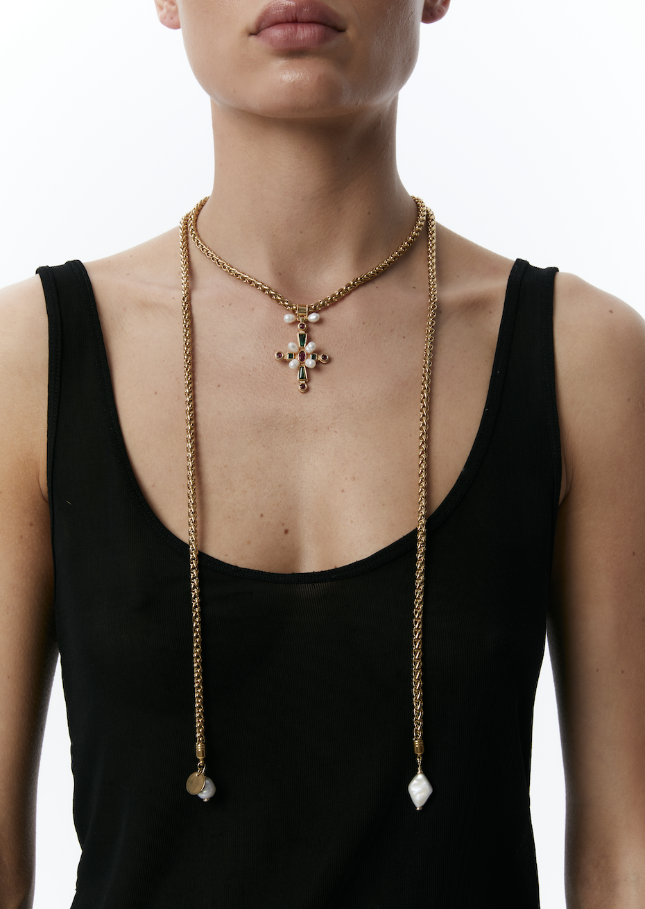 “TAMAR” CROSS NECKLACE CLASSIC COLOR
