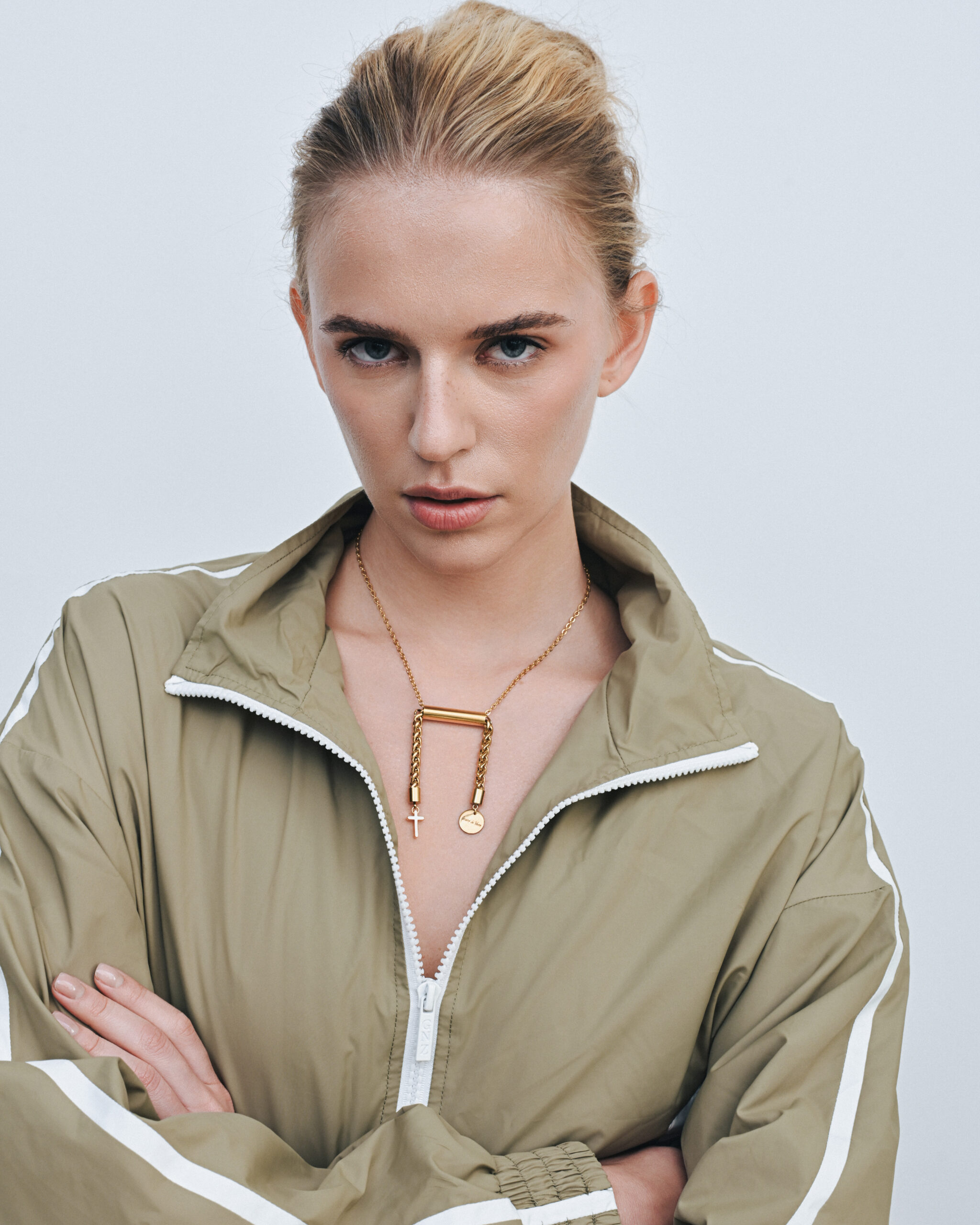 “LIBRA” NECKLACE WITH СROSS GOLDEN