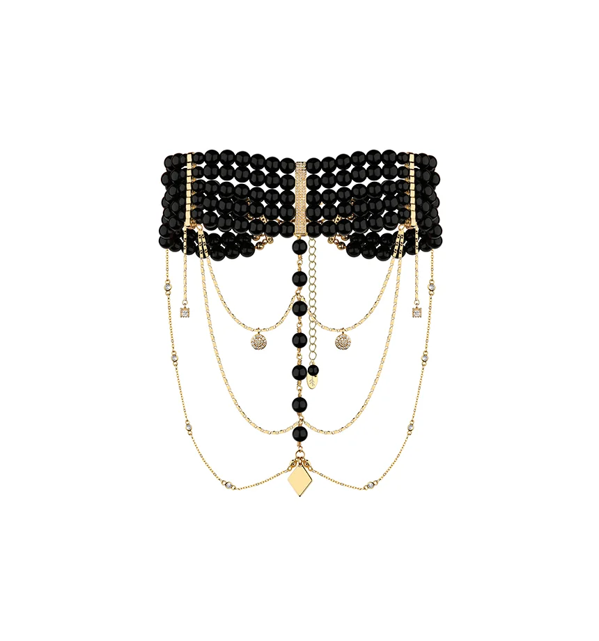 “INNOCENT CLASSIC” NECKLACE BLACK WITH GOLDEN