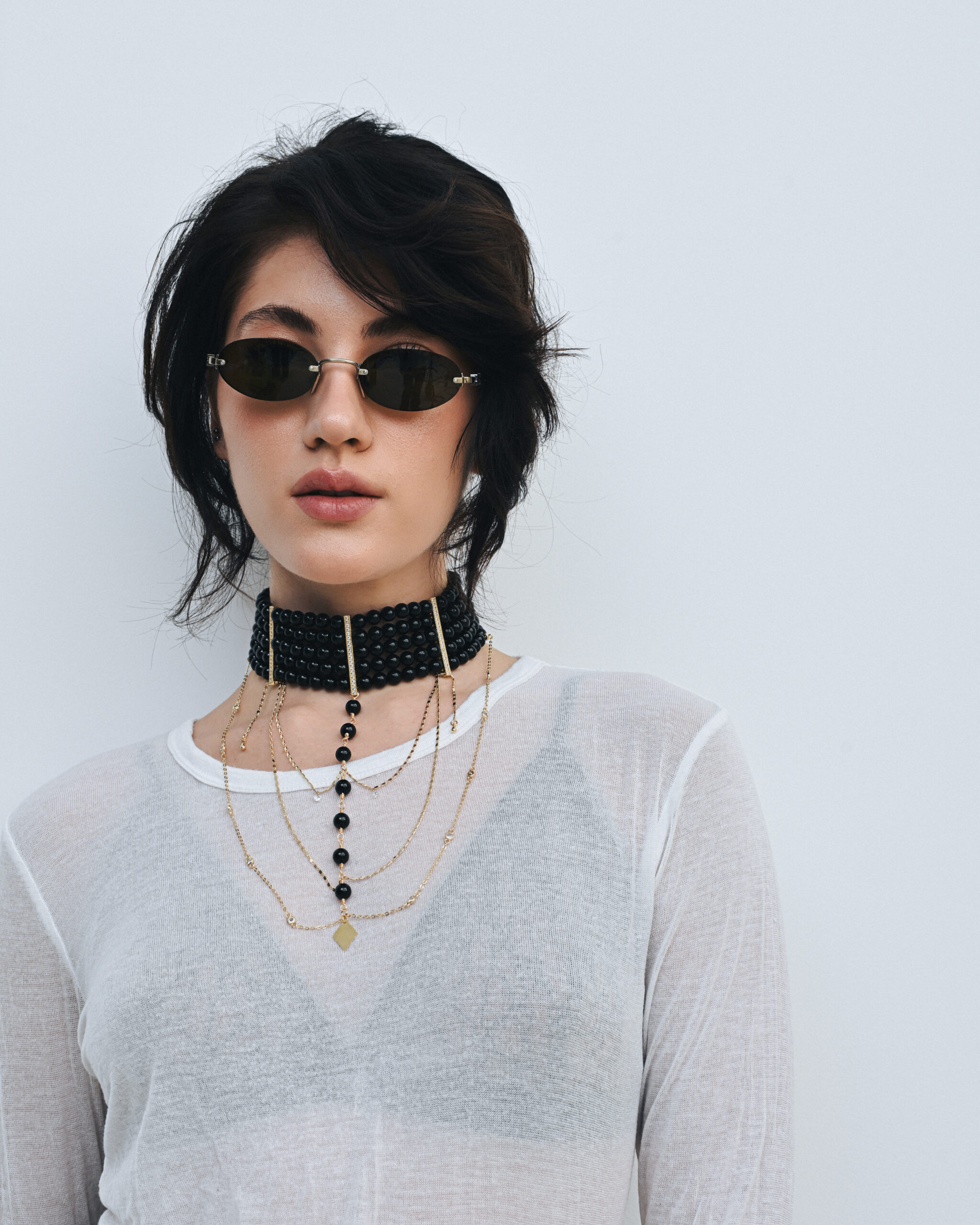 “INNOCENT CLASSIC” NECKLACE BLACK WITH GOLDEN