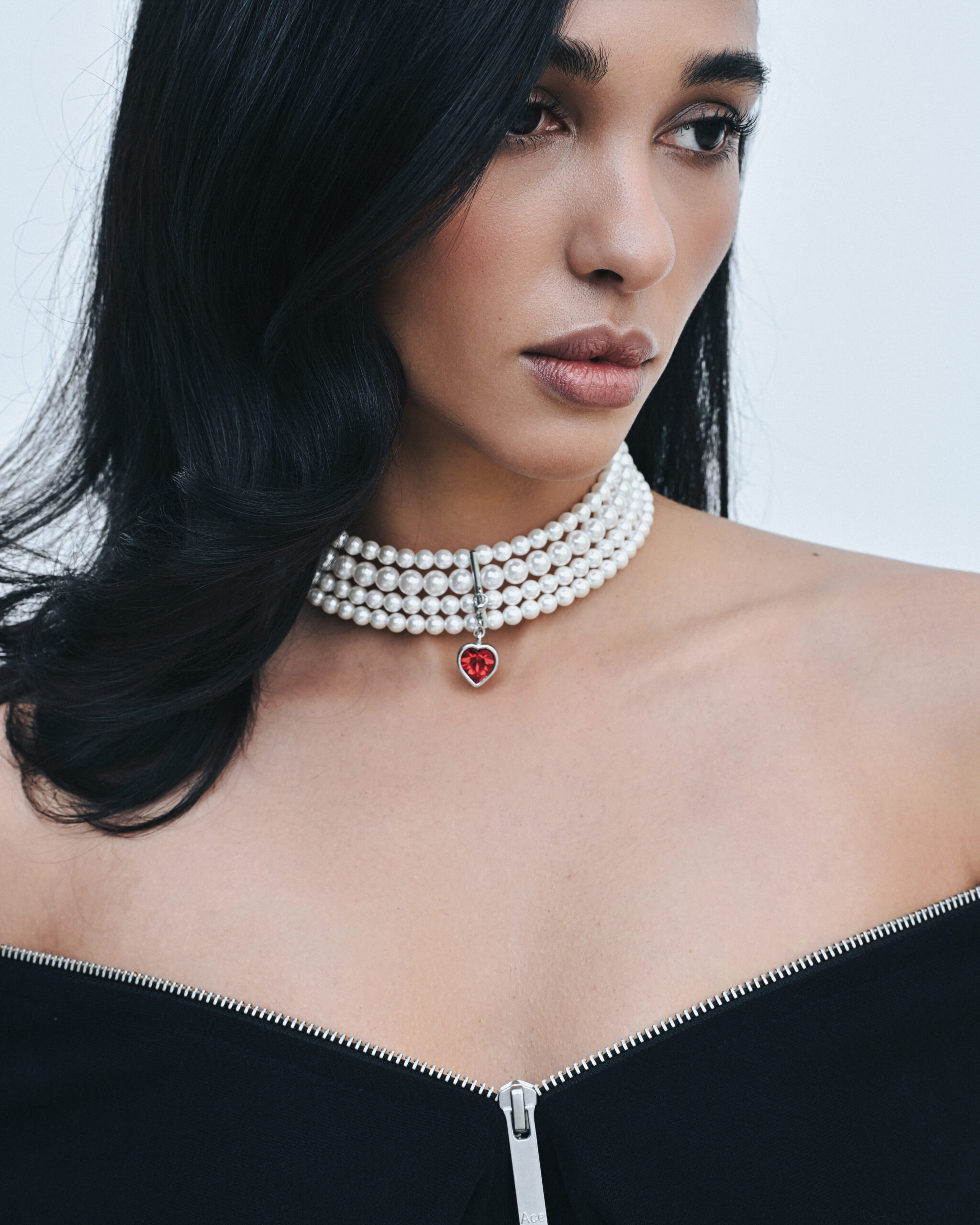 PENDANT “RED HEART” SILVER