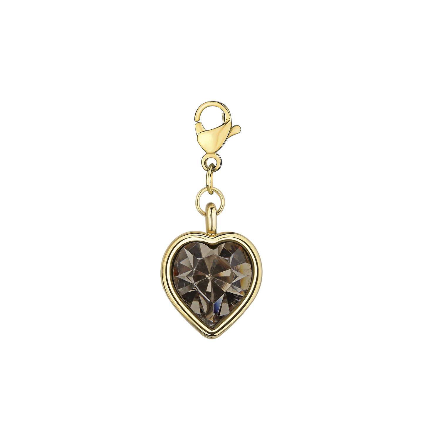 PENDANT “GREY HEART” GOLDEN