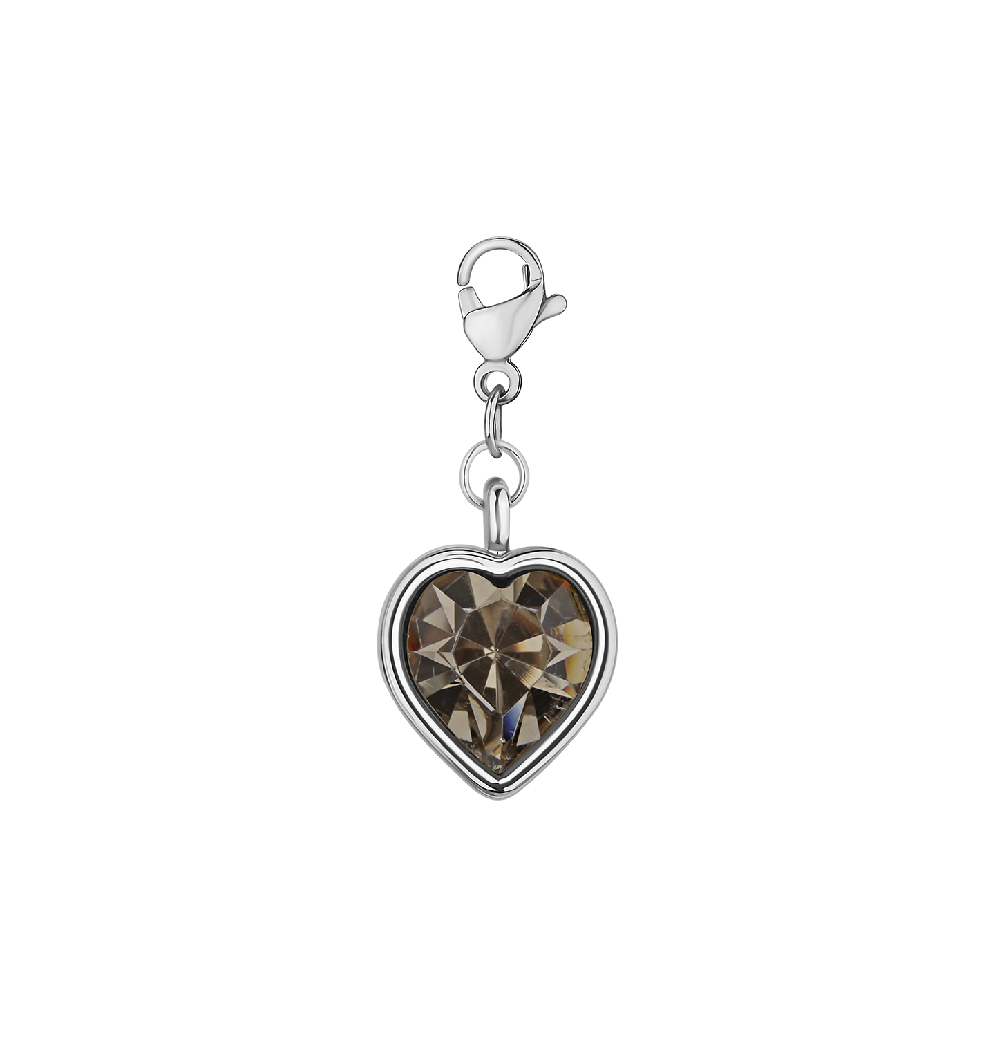 PENDANT “GREY HEART” SILVER