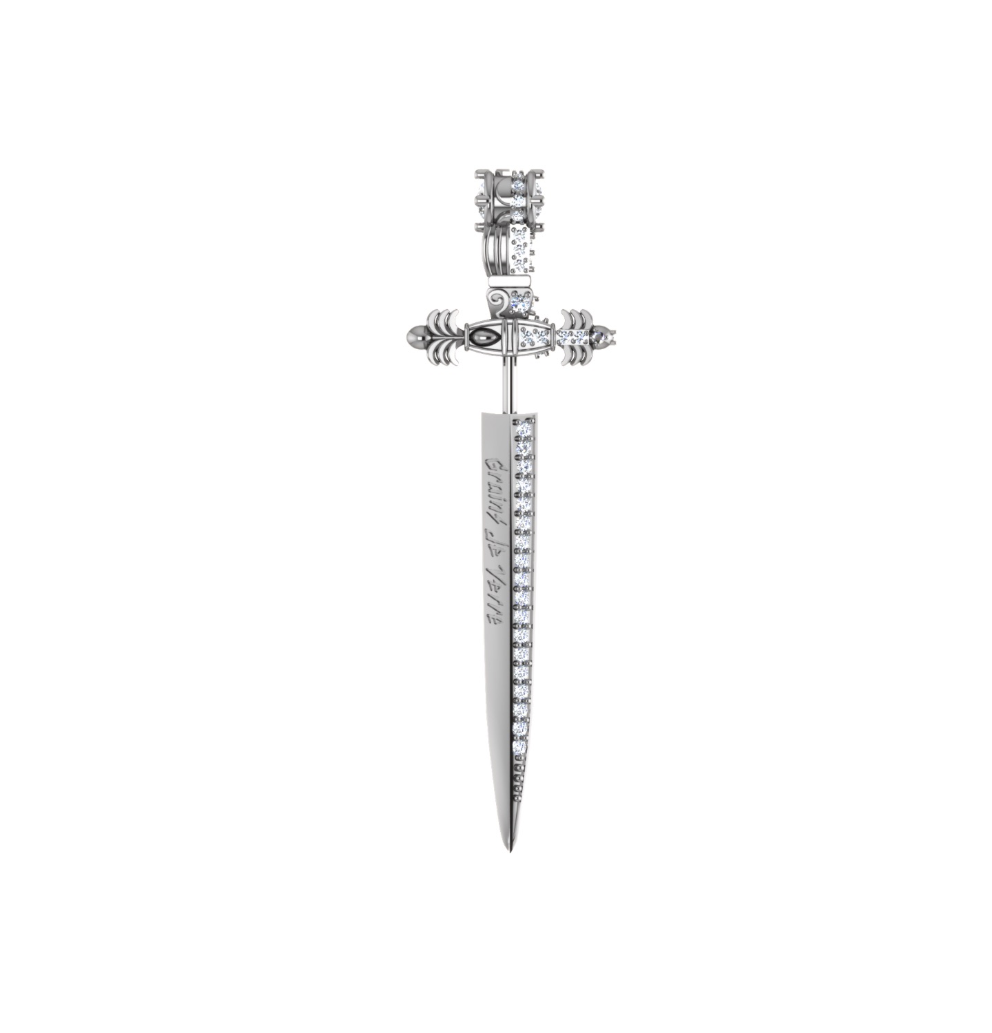“LOVE BLADE” MONO EARRING WHITE ZIRCON SILVER