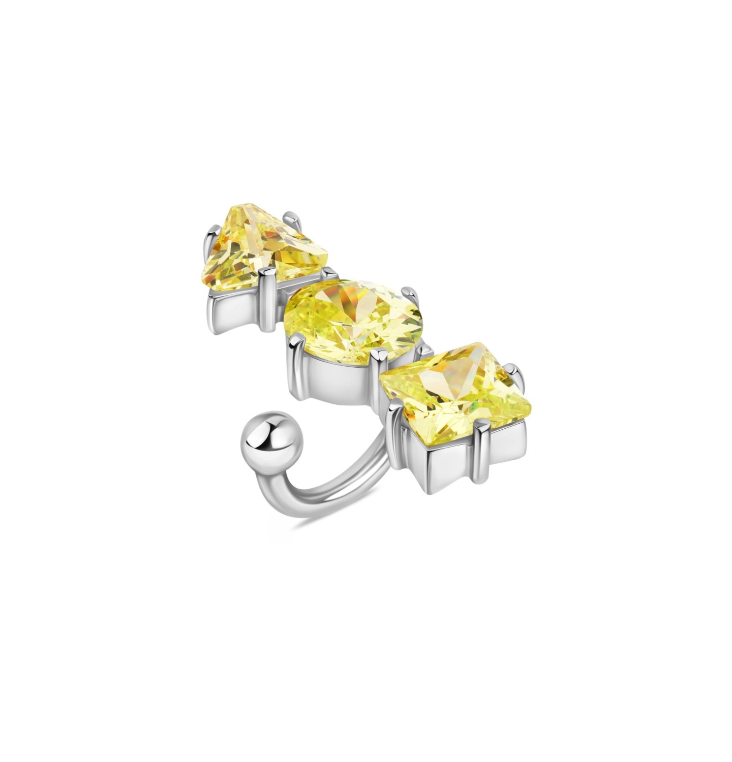 “TRILOGY LIME” RING SILVER