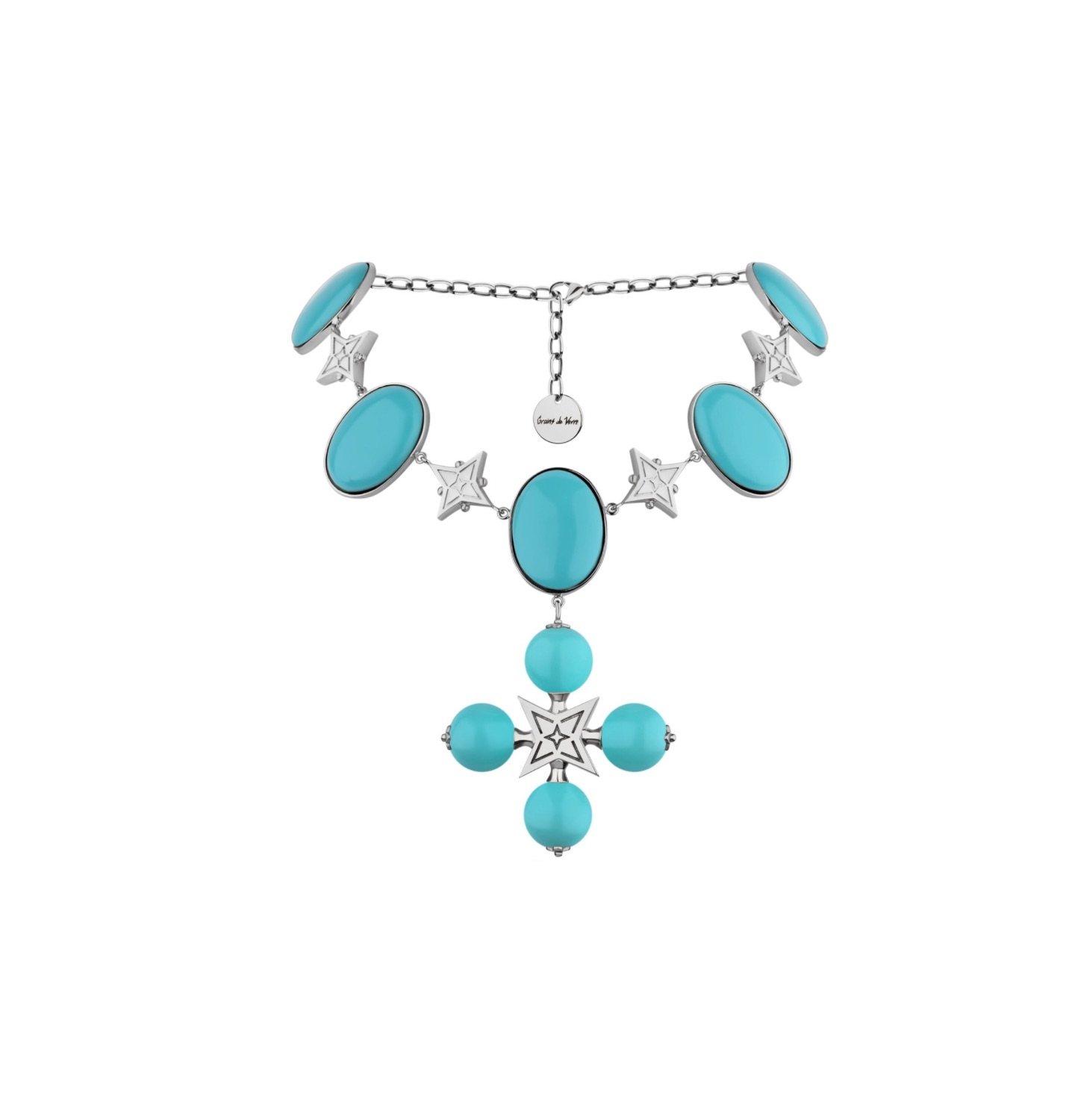 “DESERT ROSE” NECKLACE TURQUOISE WITH SILVER